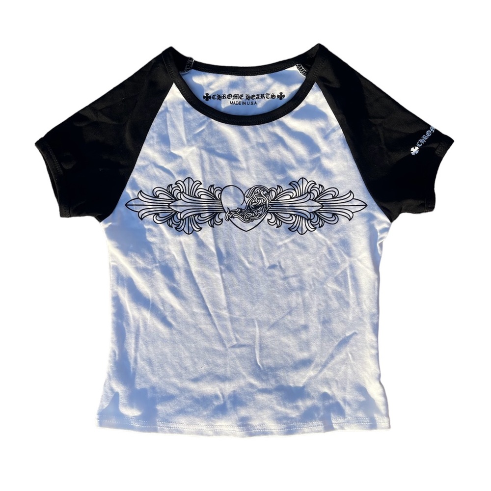 chrome hearts baseball baby tee